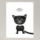 Poster / Plakat DIN A3 - Armer schwarzer Kater!