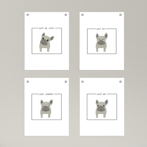 Poster / 4er Set Plakat DIN A4 - Dog- JUST BE!