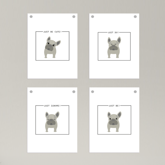 Poster / 4er Set Plakat DIN A4 - Dog- JUST BE!